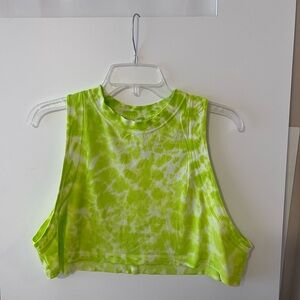 Lululemon Athletica Neon Green Tie-Dye Top